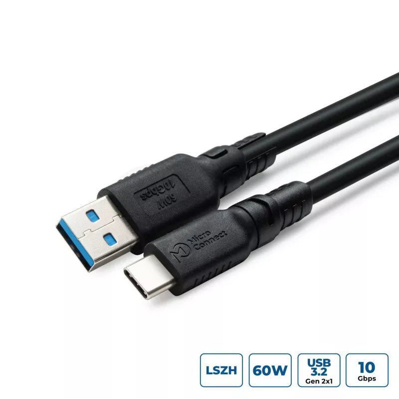 USB-C į USB-A adapterio laidas MicroConnect USB3.2AC1-LSZH, 1 m, USB 3.2