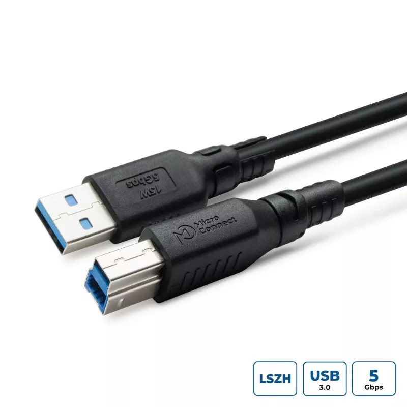 USB A–B laidas MicroConnect ColorFlex USB 3.2 Gen 1 (USB 3.0) 1 m, LSZH