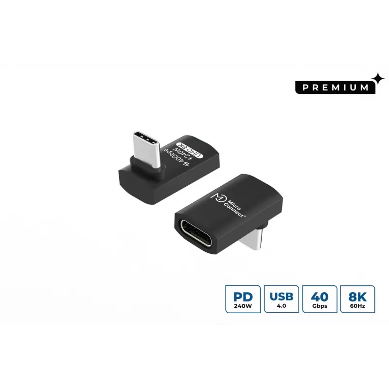 USB4 laidas MicroConnect USB4-CCFAS90-240W — 240 W energijos tiekimas, 40 Gbps duomenų perdavimas, USB-C į USB-C