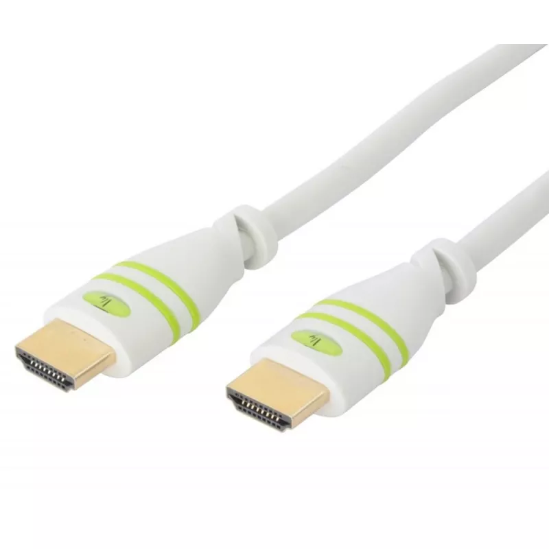 Techly 1m Didelės spartos HDMI laidas su Ethernet A/A Vyr./Vyr. Baltas ICOC HDMI-4-010WH