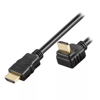 Techly 5 m didelės spartos HDMI laidas su Ethernet A/A laidas-vyriškas/vyriškas kampinis juodas ICOC HDMI-LE-050