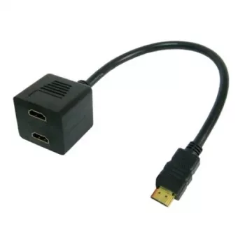 Techly ICOC-HDMI-F-002 HDMI laidas 0,3 m HDMI A tipo (standartinis) 2 x HDMI A tipo (standartinis) juodas