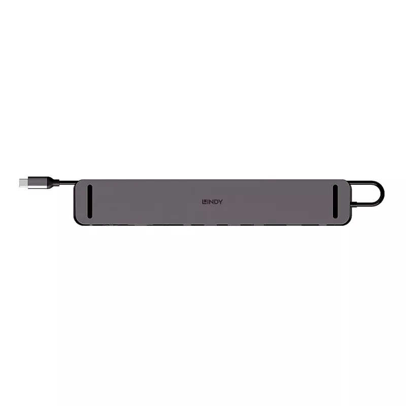 Lindy DST-Mini XT 810, USB-C nešiojamojo kompiuterio mini prijungimo stotelė su vienu ekranu (8K) arba dviem ekranais (4K60) ir 100 W pralaidiniu įkrovimu
