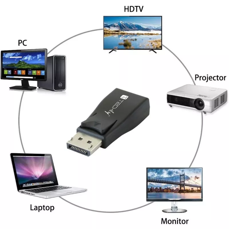 Kabelio lyties adapteris DisplayPort VGA Techly IADAP-DSP-230T