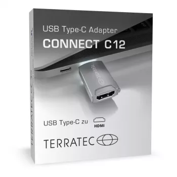 Jungties adapteris Terratec CONNECT C12 USB Type-C HDMI pilkas