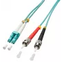 Lindy 15m OM3 LC - ST dupleksinis InfiniBand / šviesolaidinis kabelis, turkio spalvos