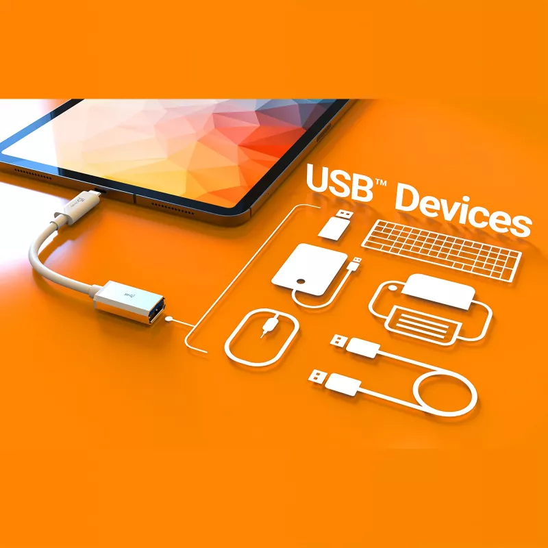 j5create JUCX05 USB-C® 3.1 prie USB™ Type-A adapteris, baltas ir sidabrinis