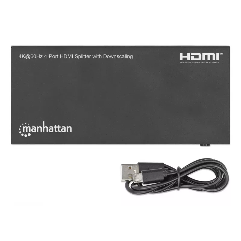 HDMI skirstytuvas Manhattan 4 prievadų 4K@60Hz su sumažinimo funkcija