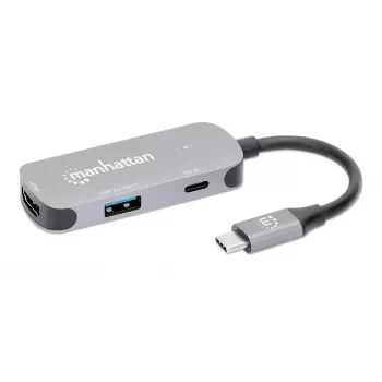 Manhattan USB-C dokas / šakotuvas HDMI USB-A USB-C 100 W maitinimo tiekimas 4K 60 Hz
