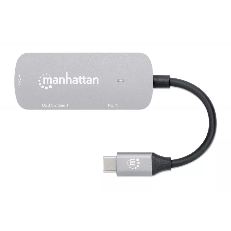 Manhattan USB-C dokas / šakotuvas HDMI USB-A USB-C 100 W maitinimo tiekimas 4K 60 Hz