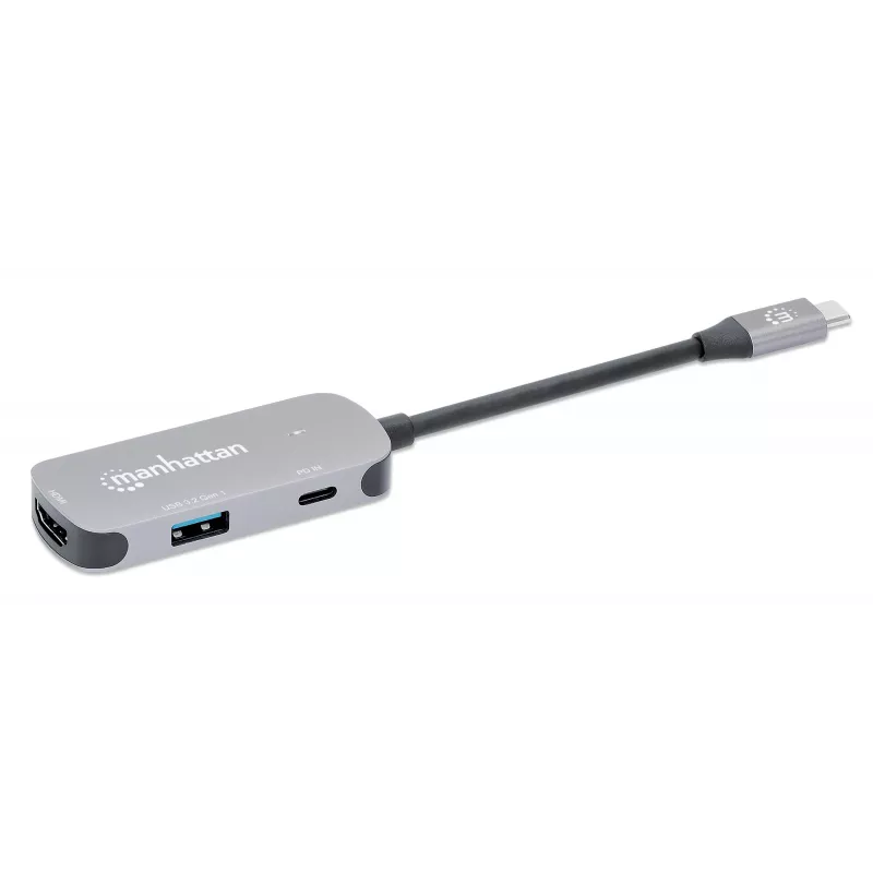 Manhattan USB-C dokas / šakotuvas HDMI USB-A USB-C 100 W maitinimo tiekimas 4K 60 Hz