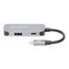 Manhattan USB-C dokas / šakotuvas HDMI USB-A USB-C 100 W maitinimo tiekimas 4K 60 Hz