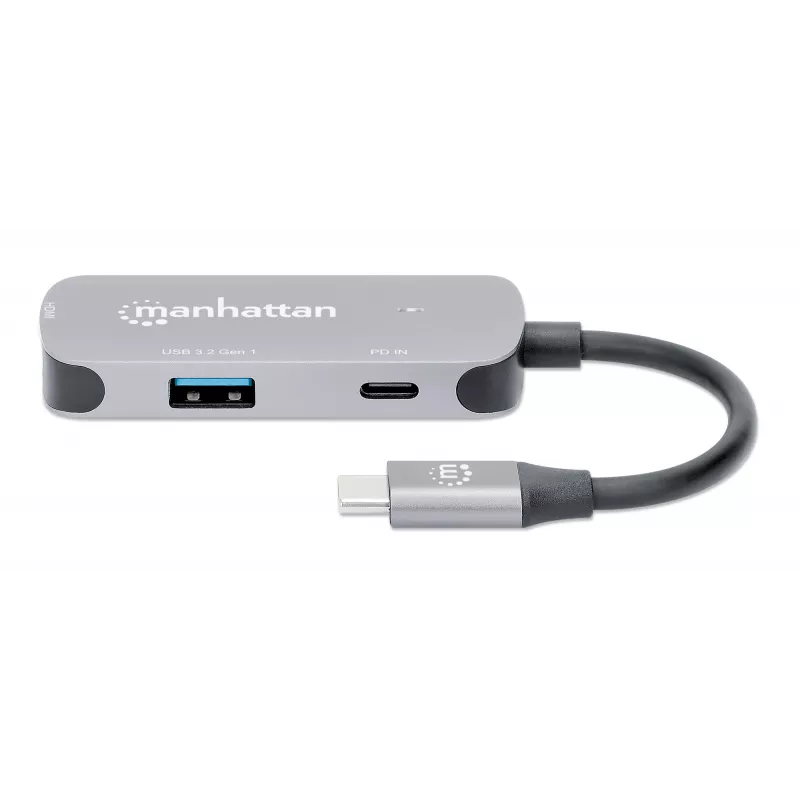 Manhattan USB-C dokas / šakotuvas HDMI USB-A USB-C 100 W maitinimo tiekimas 4K 60 Hz