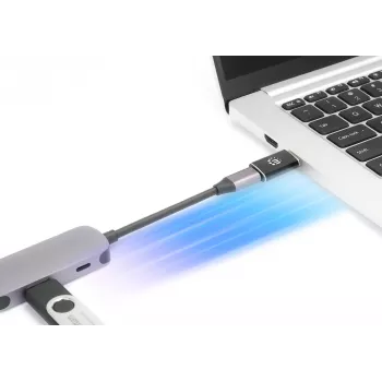 Manhattan USB-C į USB-A adapteris, lizdas į kištuką, 10 Gbps (USB 3.2 Gen2, dar žinomas kaip USB 3.1), SuperSpeed+ USB, juodas, garantija visam laikui