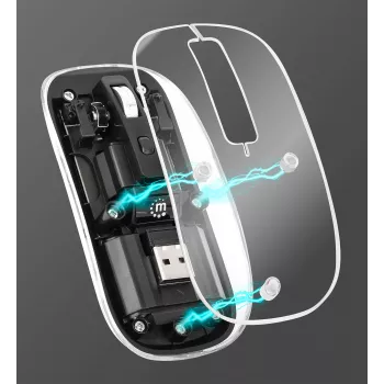 Belaidė pelė Manhattan Transparent Įkraunama USB