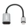 Manhattan USB-C į HDMI kabelis, 4K@60Hz, 5 Gbps (USB 3.2 Gen1 dar žinomas kaip USB 3.0), 11cm, vyriškas į vyrišką, juoda/sidabrinė, trejų metų garantija