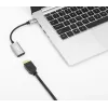 Manhattan USB-C į HDMI kabelis, 4K@60Hz, 5 Gbps (USB 3.2 Gen1 dar žinomas kaip USB 3.0), 11cm, vyriškas į vyrišką, juoda/sidabrinė, trejų metų garantija
