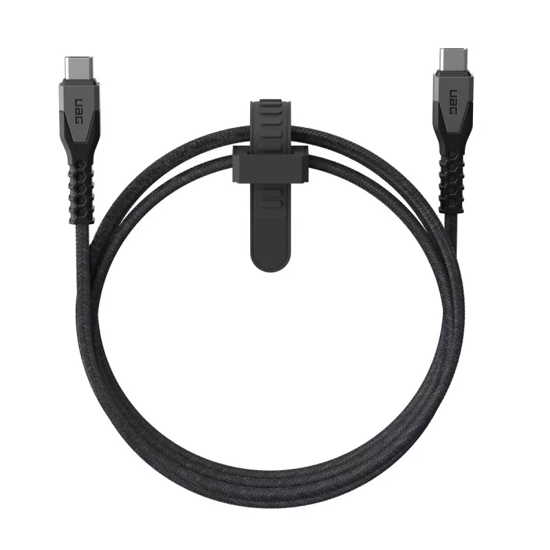 USB-C į USB-C maitinimo laidas EATON Urban Armor Gear Kevlar Core 1,5 m, USB 2.0, juoda/pilka