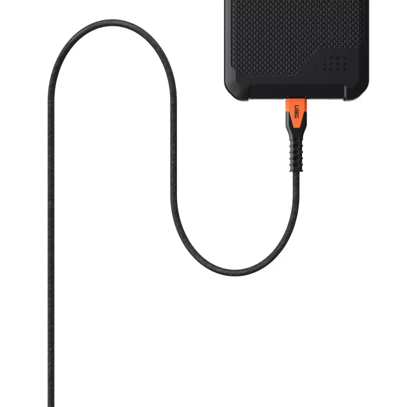 USB-C į USB-C maitinimo kabelis Eaton 1,5 m — Kevlar šerdis, USB 2.0, juoda / oranžinė