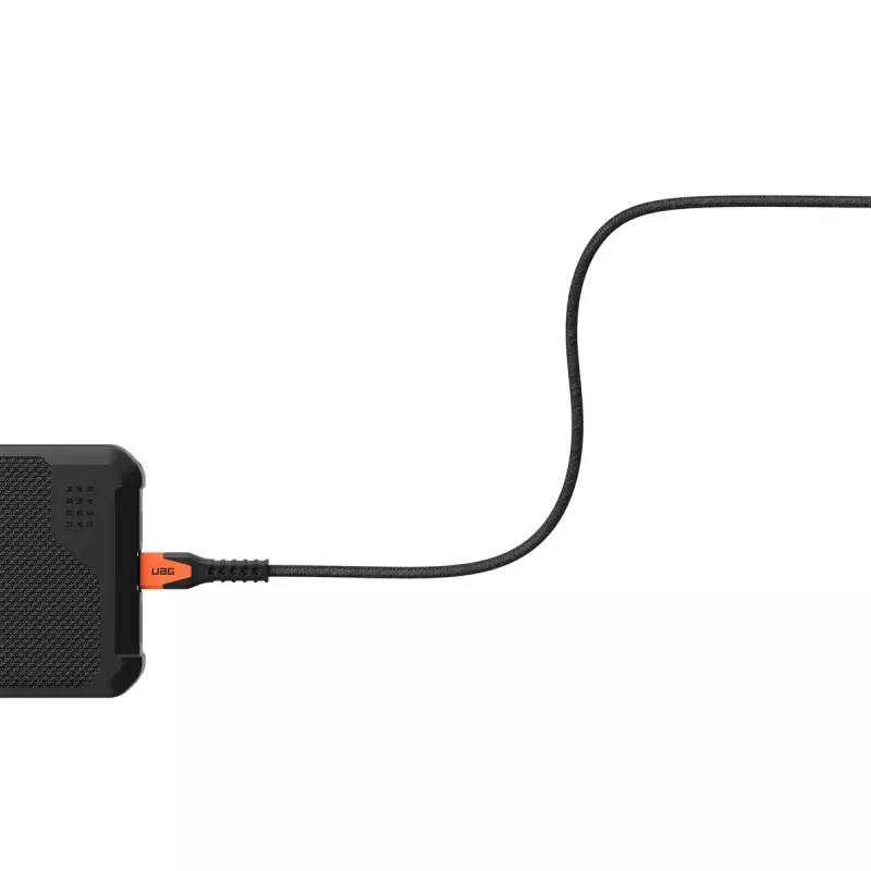 USB-C į USB-C maitinimo kabelis Eaton 1,5 m — Kevlar šerdis, USB 2.0, juoda / oranžinė