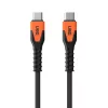 USB-C į USB-C maitinimo kabelis Eaton 1,5 m — Kevlar šerdis, USB 2.0, juoda / oranžinė