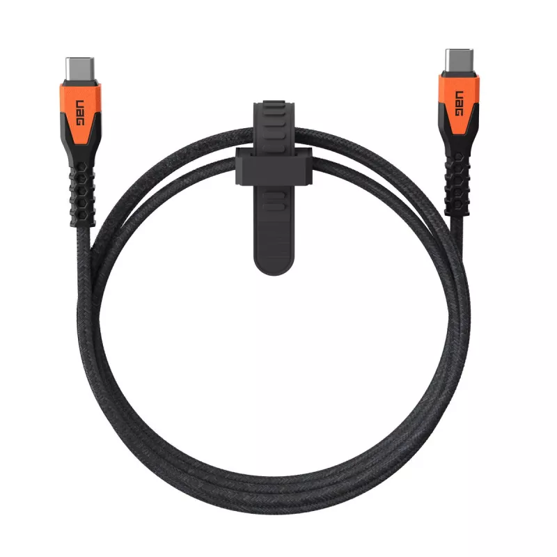 USB-C į USB-C maitinimo kabelis Eaton 1,5 m — Kevlar šerdis, USB 2.0, juoda / oranžinė