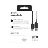 mophie essentials įkrovimo kabeliai | 1 m USB kabelis USB 2.0 USB A USB C juodas