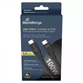 USB laidas MediaRange MRCS218 3 m USB 3.2 Gen 1 USB C juodas