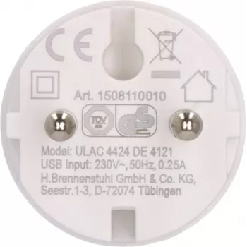 Maitinimo kištuko adapteris, F tipas, C tipas, Brennenstuhl 1508110010, 2,4 A USB