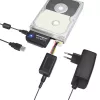 Sąsajos kortelių adapteris LOGILINK AU0006C — USB Type-A į IDE/ATA ir SATA, 1,2 m kabelis, juodas
