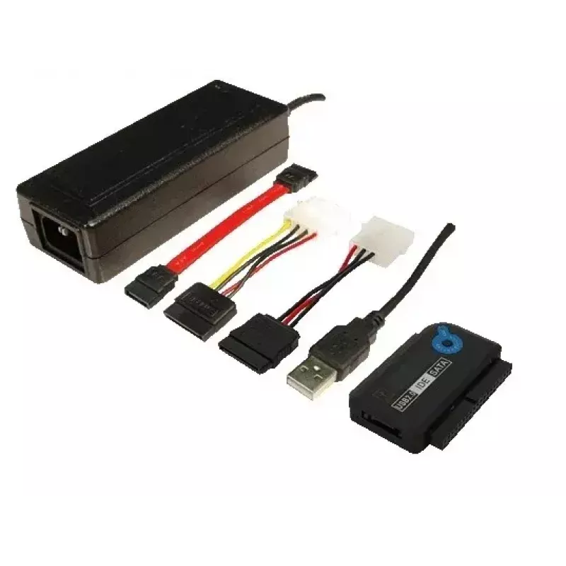 Sąsajos kortelių adapteris LOGILINK AU0006C — USB Type-A į IDE/ATA ir SATA, 1,2 m kabelis, juodas