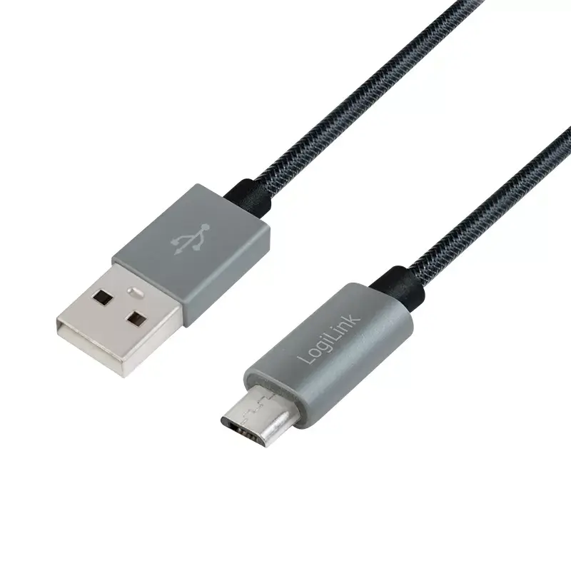 USB laidas LogiLink CU0132 1m USB A – Micro-USB A pilkas