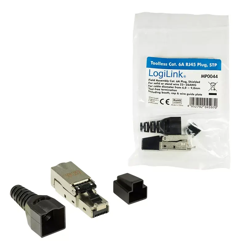 Laidų jungtis LogiLink MP0044 RJ-45 Cat6a 0,5 m nerūdijantis plienas