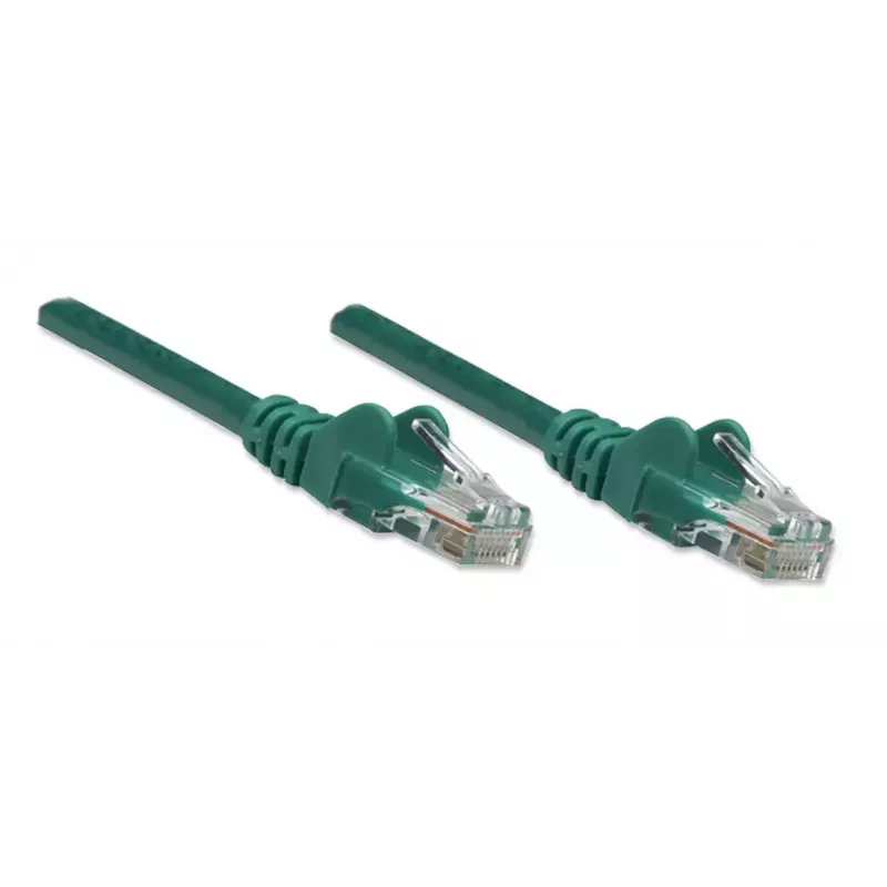 Intellinet tinklo kabelis, Cat5e, 0,5 m, žalias, CCA, U/UTP, PVC, RJ45, paauksuoti kontaktai, bekliūvis, su apsauga, garantija visam eksploatavimo laikui
