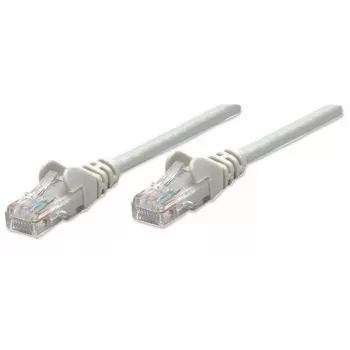 Intellinet tinklo kabelis, Cat5e, 2m, pilkas, CCA, U/UTP, PVC, RJ45, auksuoti kontaktai, bekliūtis, apsauginė įvorė, garantija visam laikui