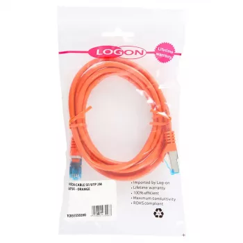 Tinklo kabelis LOGON TCR55SS015O Cat5e SF/UTP (S-FTP) Oranžinis 1,5 m RJ-45–RJ-45