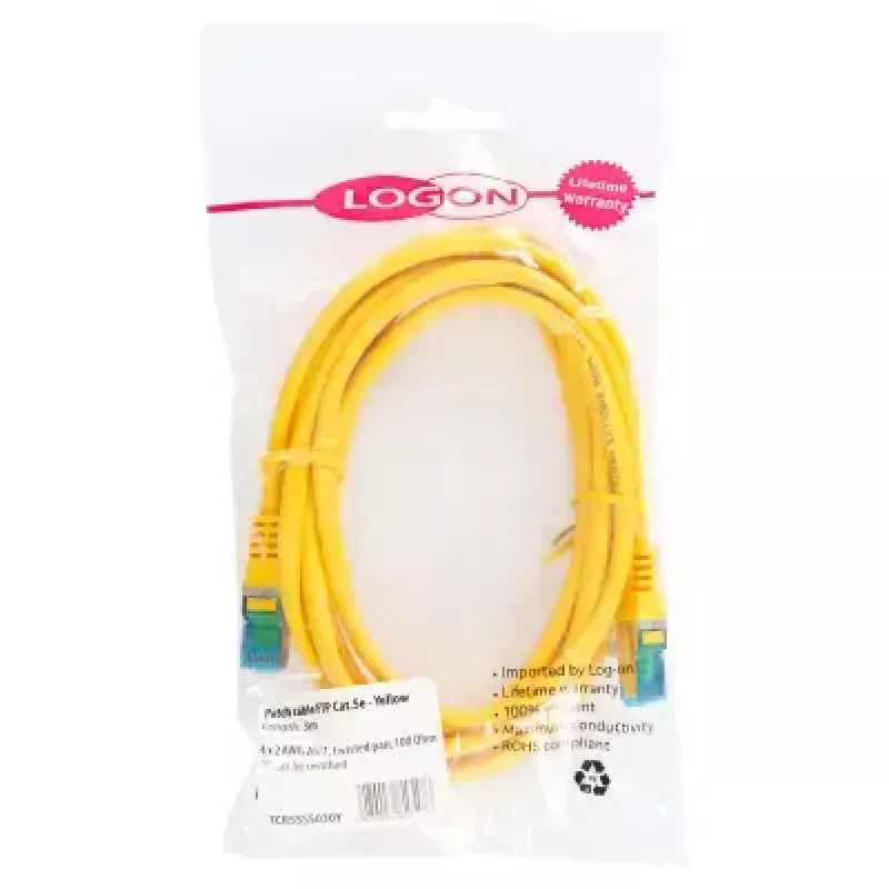 Tinklo kabelis LOGON TCR55SS200Y Cat5e SF/UTP (S-FTP) RJ-45 – RJ-45 20 m Geltonas