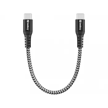 USB-C laidas Sandberg Survivor 0,2M 100W juoda balta