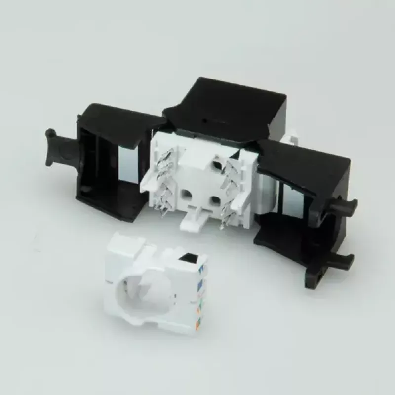 Keystone Jack ROLINE Cat. 6a RJ-45 neekranuotas be įrankių plonas juodas