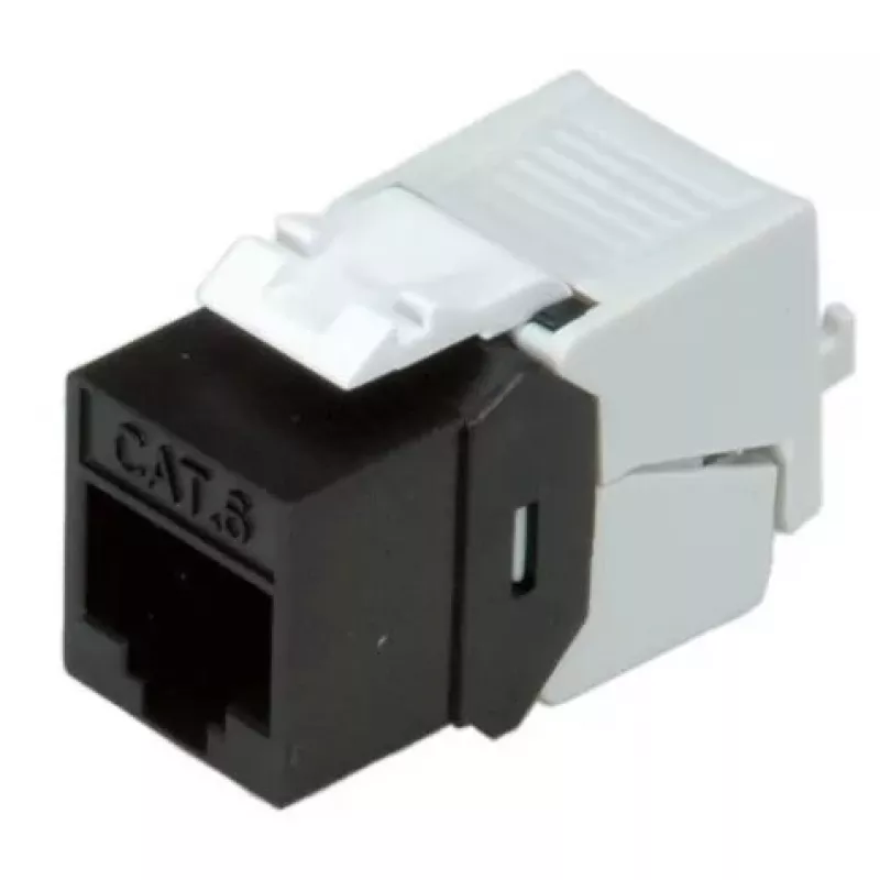 Keystone Jack ROLINE Cat.6/Class E plonas RJ-45 Neekranuotas Juodas