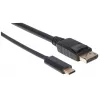 Manhattan USB-C į DisplayPort laidas, 4K@60Hz, 1m, vyriškas į vyrišką, juodas, nebidirekcinis, trejų metų garantija, atitinka CDP2DP1MBD