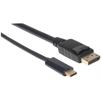 Manhattan USB-C į DisplayPort laidas, 4K@60Hz, 1m, vyriškas į vyrišką, juodas, nebidirekcinis, trejų metų garantija, atitinka CDP2DP1MBD