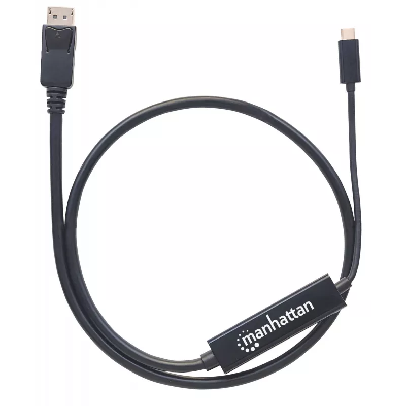 Manhattan USB-C į DisplayPort laidas, 4K@60Hz, 1m, vyriškas į vyrišką, juodas, nebidirekcinis, trejų metų garantija, atitinka CDP2DP1MBD