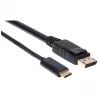 Manhattan USB-C į DisplayPort kabelis, 4K@60Hz, 2m, vyriškas į vyrišką, juodas, ne dvipusis, trejų metų garantija, ekvivalentas CDP2DP2MBD