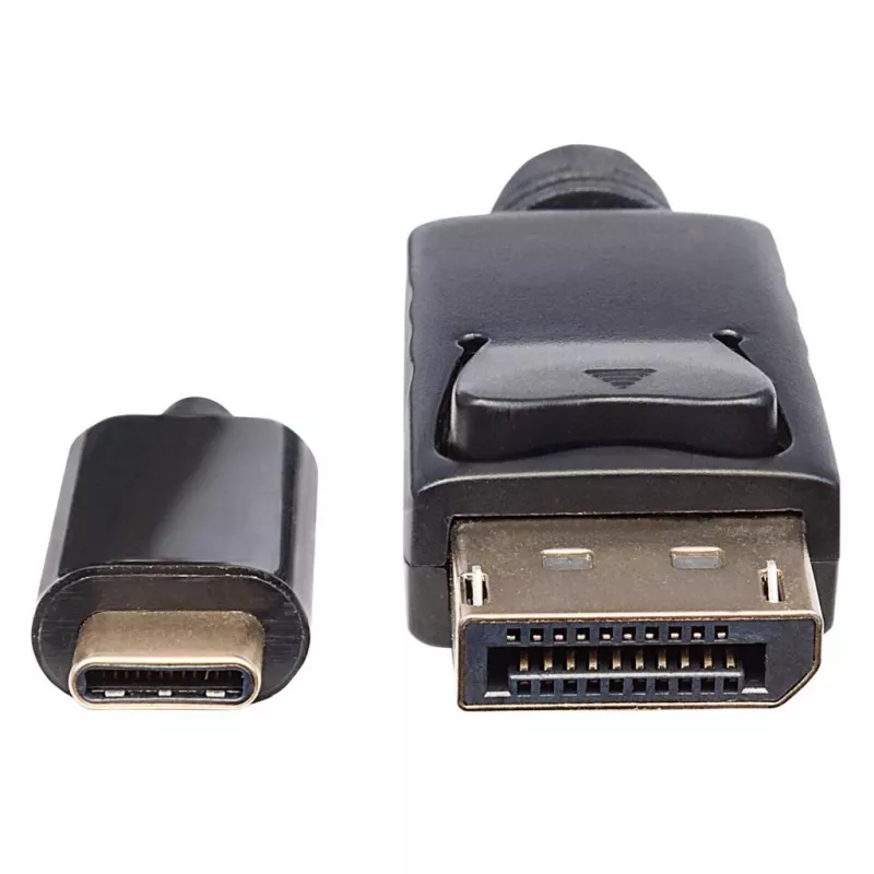 Manhattan USB-C į DisplayPort kabelis, 4K@60Hz, 2m, vyriškas į vyrišką, juodas, ne dvipusis, trejų metų garantija, ekvivalentas CDP2DP2MBD
