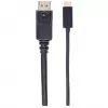 Manhattan USB-C į DisplayPort kabelis, 4K@60Hz, 2m, vyriškas į vyrišką, juodas, ne dvipusis, trejų metų garantija, ekvivalentas CDP2DP2MBD