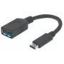 Manhattan USB-C į USB-A kabelis, 15 cm, USB-C kištukas į USB-A lizdą, juodas, 5 Gbps (USB 3.2 Gen1, dar žinomas kaip USB 3.0), 3A (greitas įkrovimas), IF sertifikuotas, SuperSpeed USB, garantija visam laikui, atitinka USB31CAADP