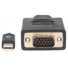 Manhattan Mini DisplayPort 1.2a į VGA laidas, 1080@60Hz, aktyvus, 1,8 m, kištukas–kištukas, juodas, polietileninis maišelis