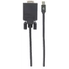 Manhattan Mini DisplayPort 1.2a į VGA laidas, 1080@60Hz, aktyvus, 1,8 m, kištukas–kištukas, juodas, polietileninis maišelis