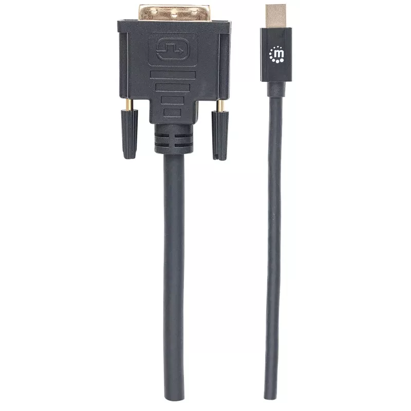 Manhattan Mini DisplayPort 1.2a į DVI-D 24+1 kabelis, 1080p@60Hz, 1,8 m, kištukas į kištuką, suderinamas su DVI-D, juodas, garantija visam naudojimo laikui